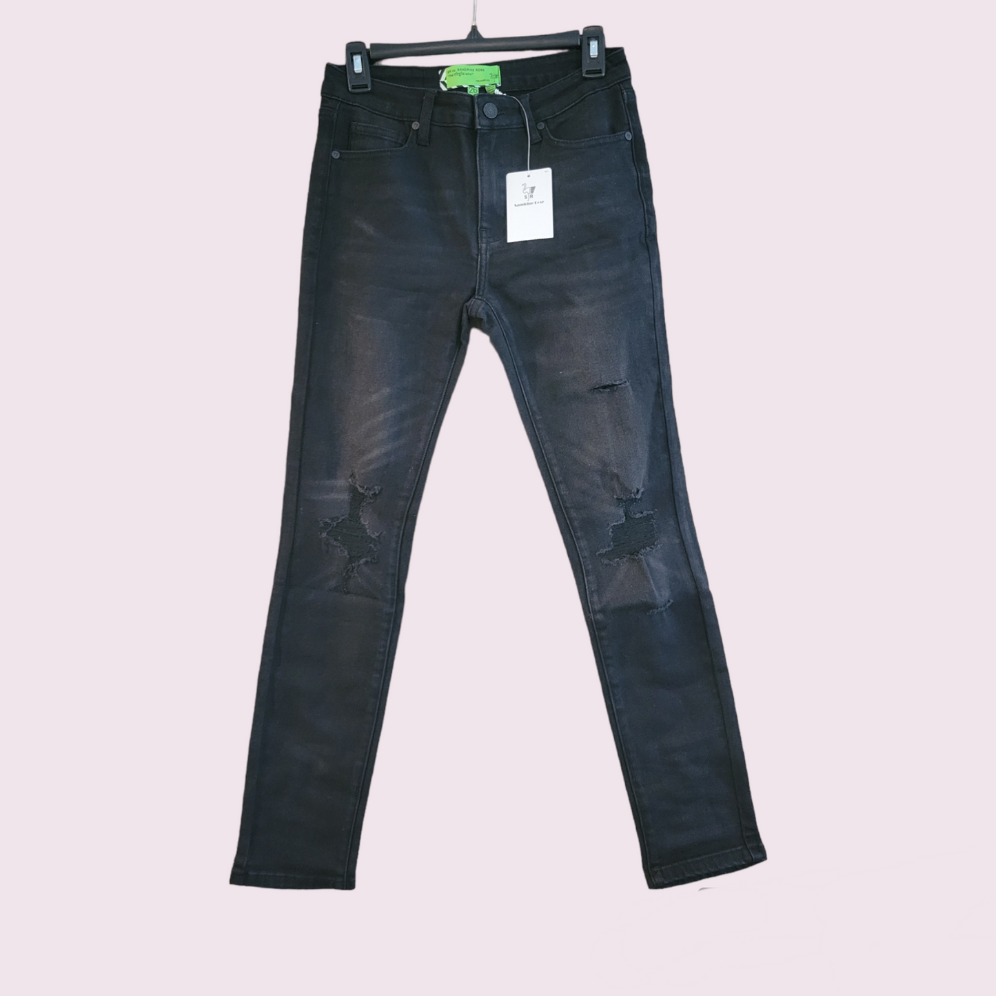 Revolve black full distressed jeans- New
