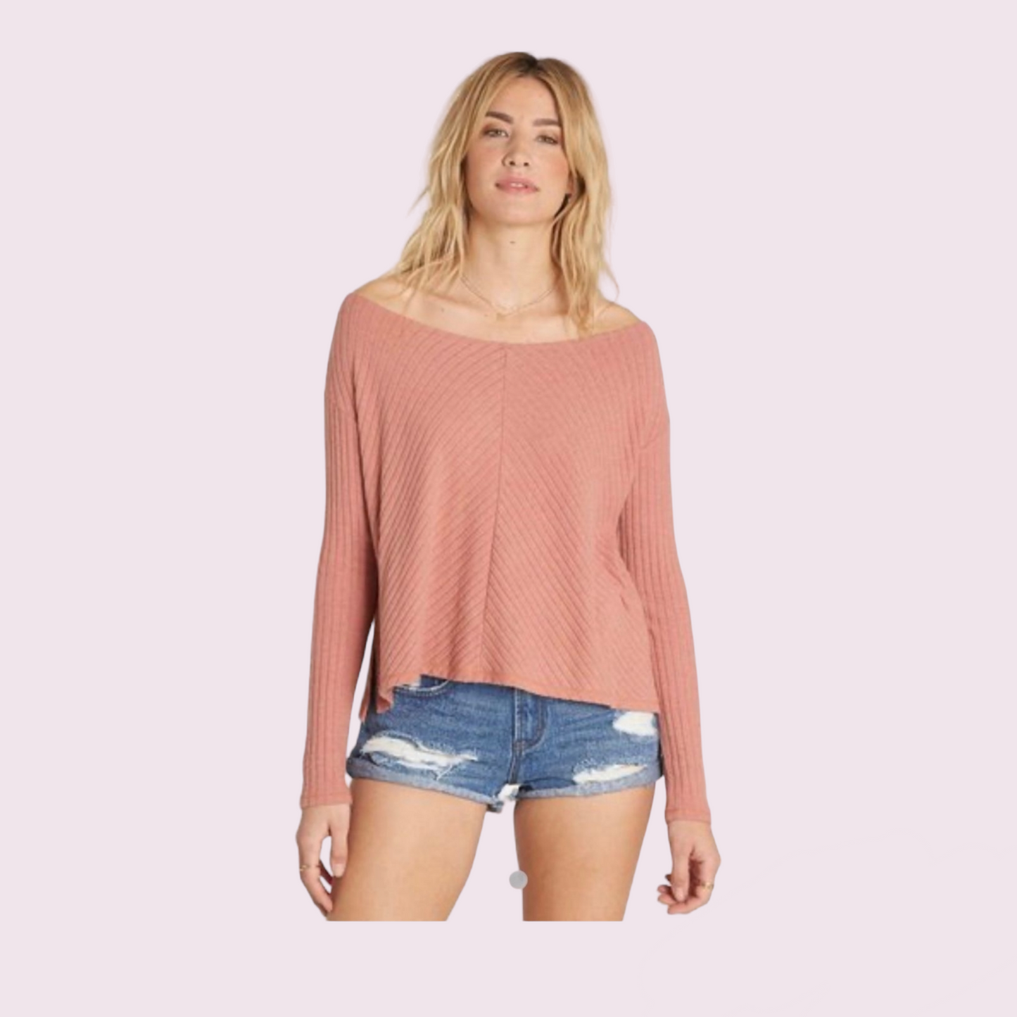 Billabong ribbed top pink- New