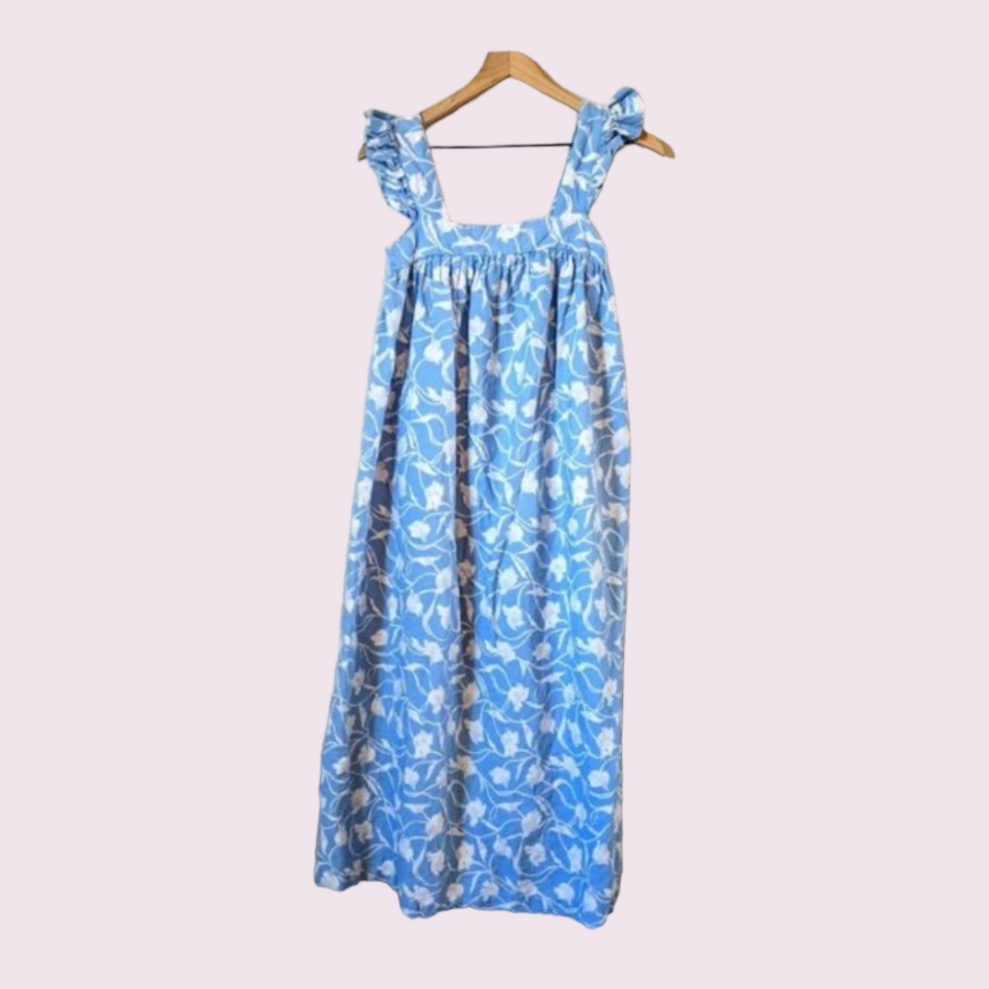 Linen floral maxi dress- New